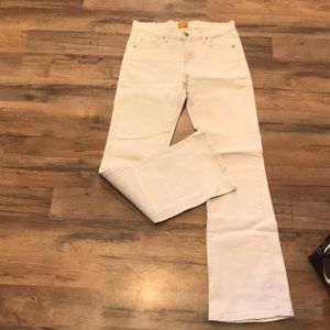 White boot cut jeans